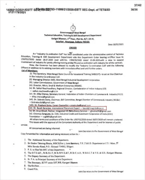 Appointed to Government of West Bengal’s Advisory Board - Basab Banerjee
