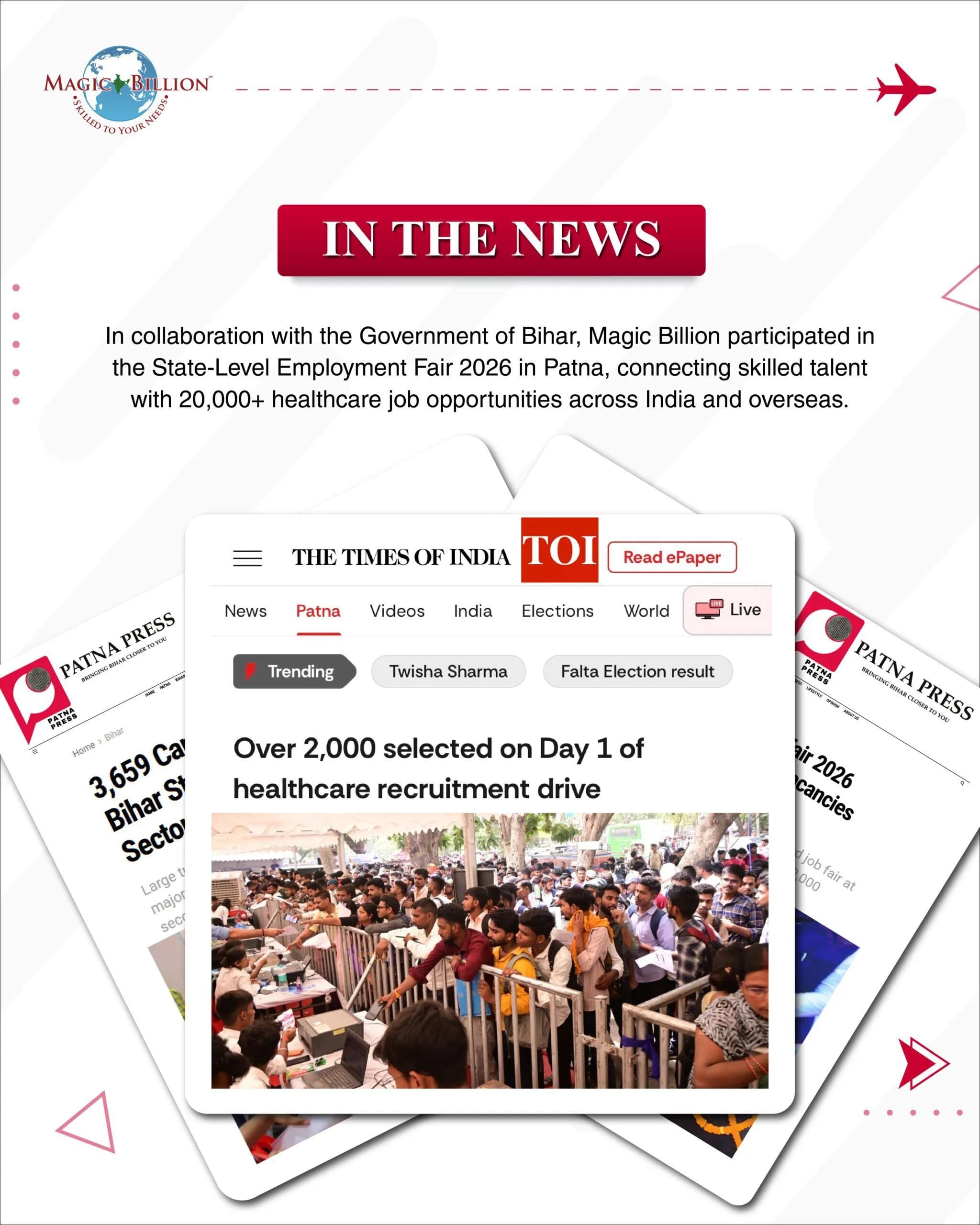 Magic Billion Featured in Media Coverage Around Bihar’s Global Career Initiatives