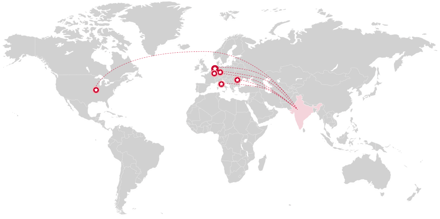 World map highlighting Netherlands