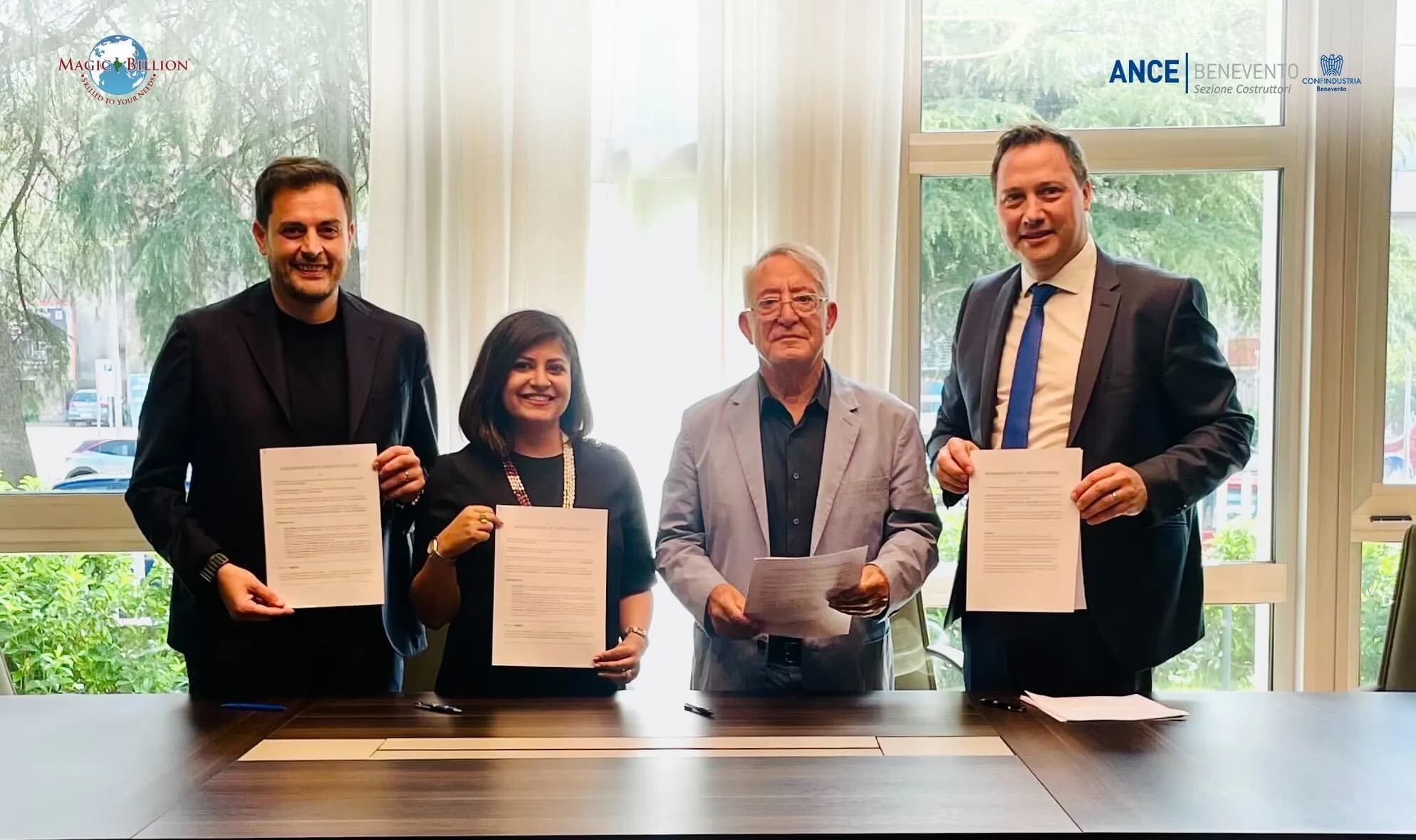 Tripartite MoU Signed Between Magic Billion, IndiaWorks, and Benevento Chamber of Commerce to Create Global Job Opportunities